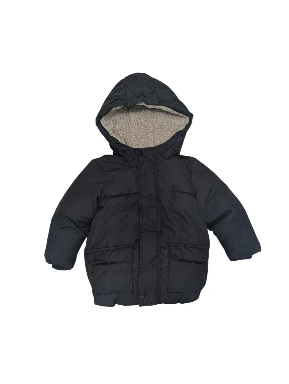 Old Navy Toddler Boy 3T Black Puffer Warm Winter Coat Jacket